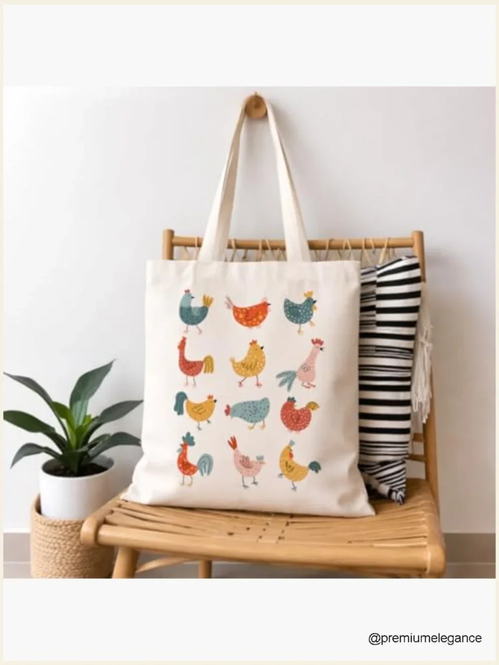 Heavy Duty Canvas Grocery Tote, Large Capacity Weekender Shopping Bag